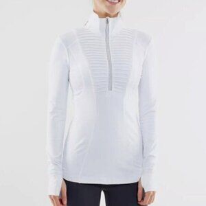 Lululemon Run Your Heart Out White Half Zip Pullover Sweatshirt Women's Size 8